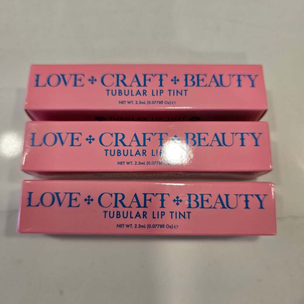 Love Craft Beauty Tubular Lip Tint Lot of 3 (Cassette Crush, New Wave Nude) NIB